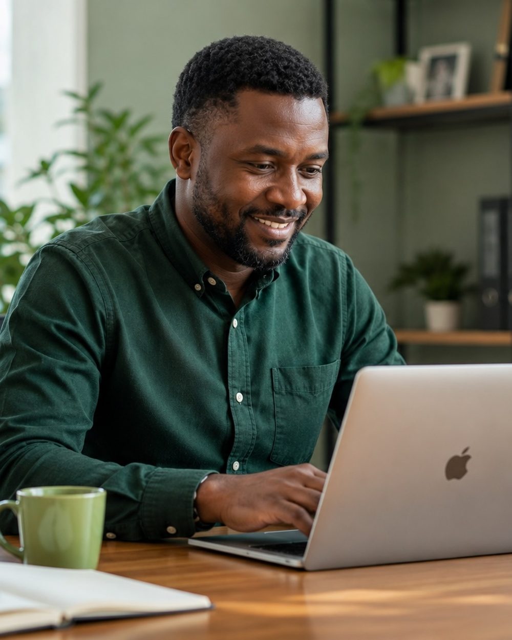 A managed MacBook in a professional workspace