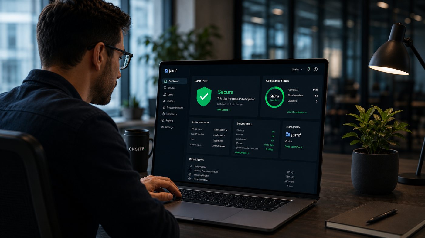 Jamf Protect security dashboard on a Mac
